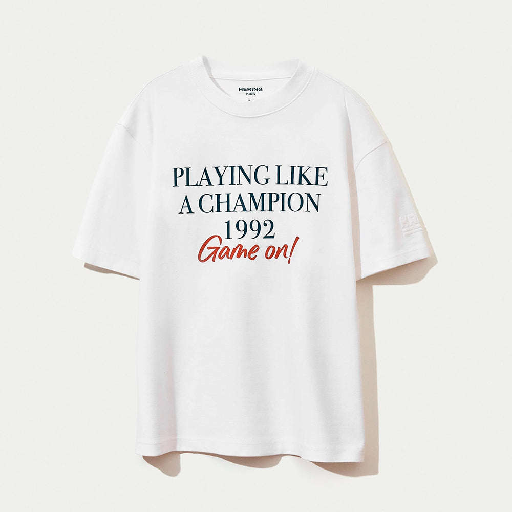 Camiseta Manga Curta Hering Infantil Oversized Estampada Masculina - Branco