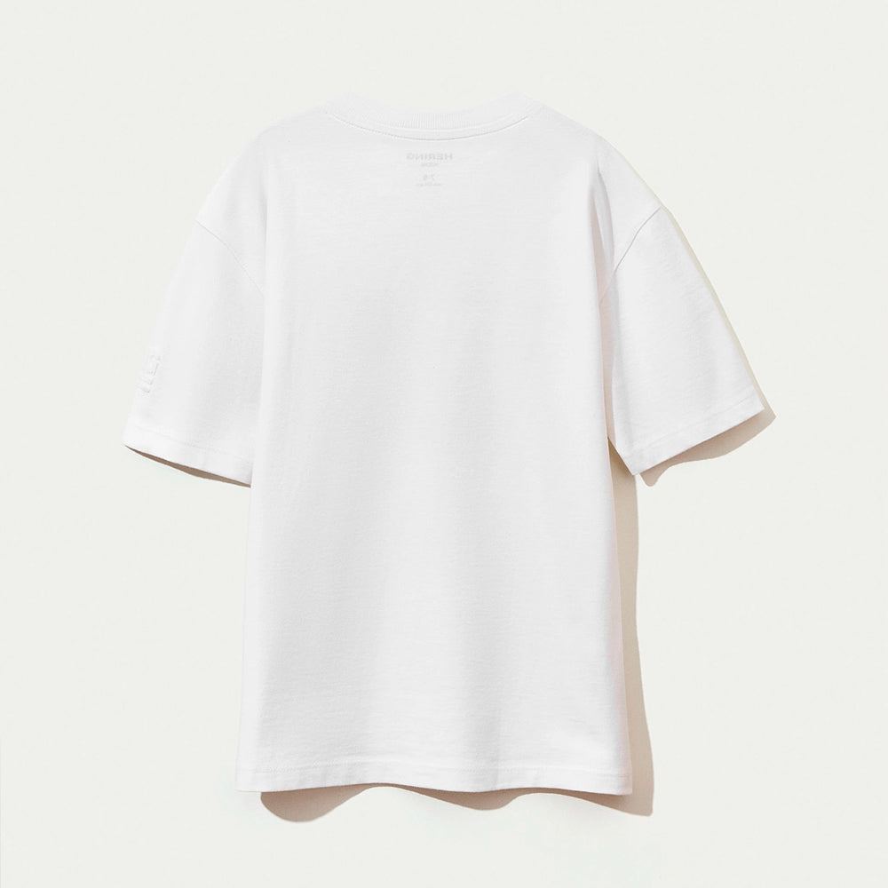Camiseta Manga Curta Hering Infantil Oversized Estampada Masculina - Branco