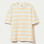 Camiseta Manga Curta Oversized Hering Kids Listrada Masculina - Amarelo