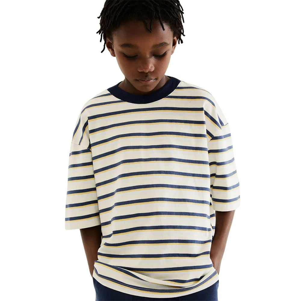 Camiseta Manga Curta Oversized Masculina Listrada Hering - Multicolorida