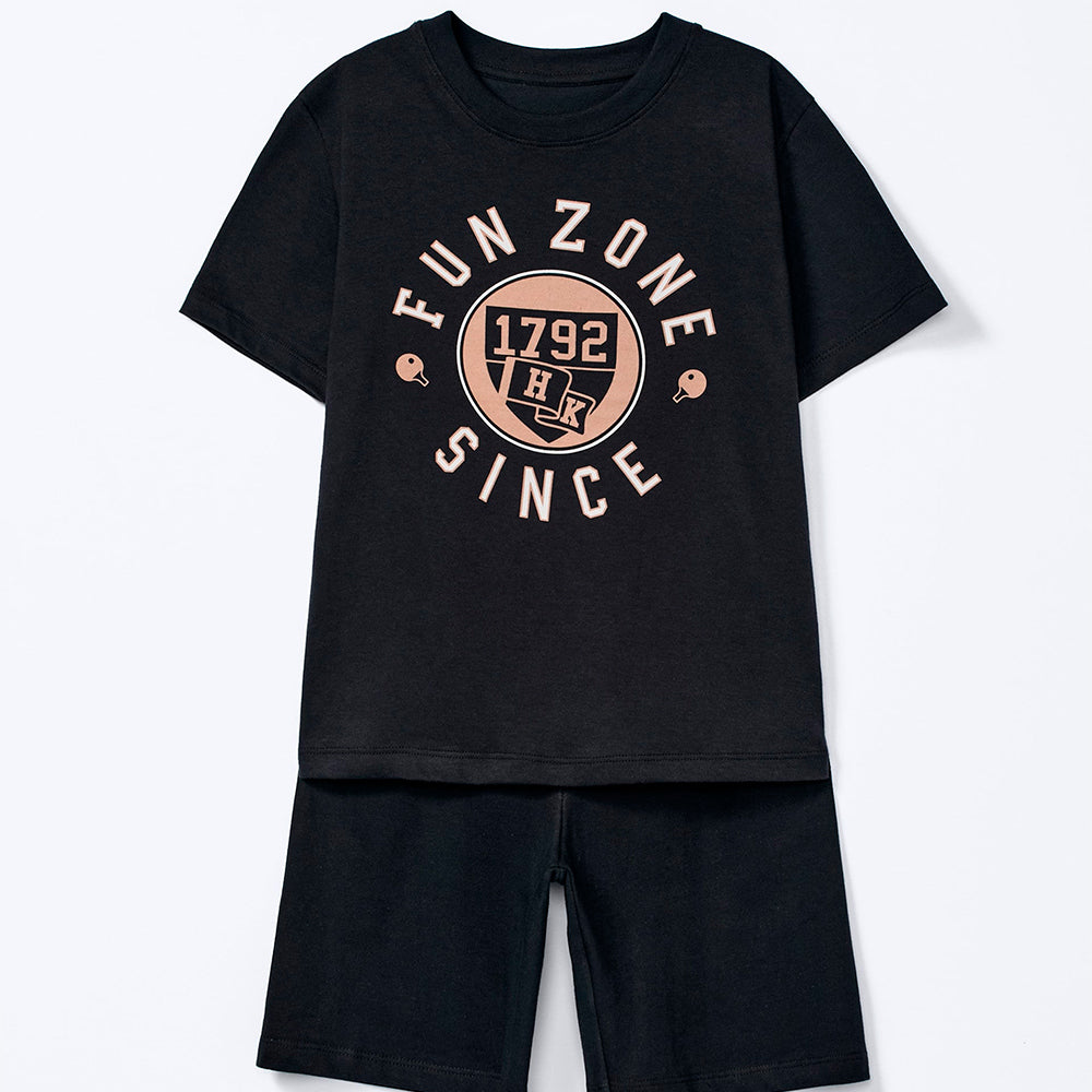 Conjunto Infantil Curto Com Estampa Hering Kids Masculino - Preto