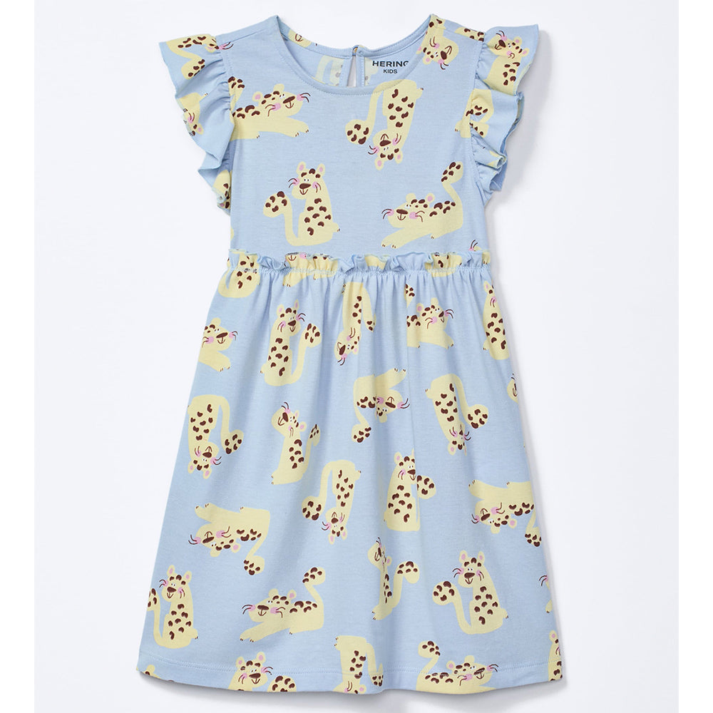 Vestido Manga Curta Toddler com Babado Hering Kids Feminino – Azul