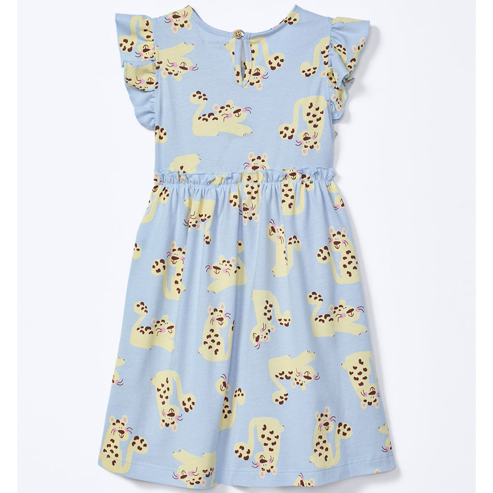 Vestido Manga Curta Toddler com Babado Hering Kids Feminino – Azul