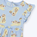 Vestido Manga Curta Toddler com Babado Hering Kids Feminino – Azul