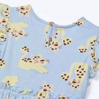 Vestido Manga Curta Toddler com Babado Hering Kids Feminino – Azul