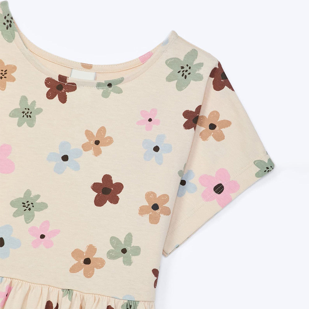 Vestido Curto Estampado Hering Kids Feminino - Nude