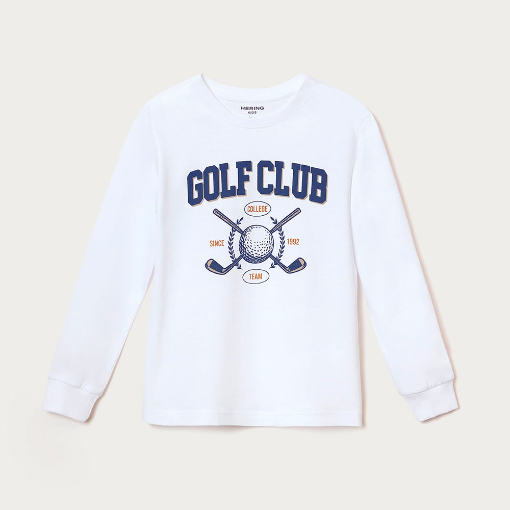 Camiseta Manga Longa Com Estampa Hering Kids Masculina - Branco