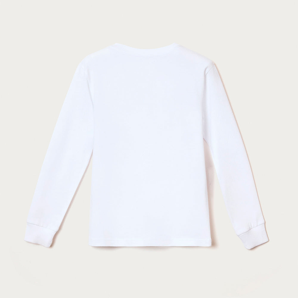 Camiseta Manga Longa Com Estampa Hering Kids Masculina - Branco