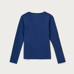 Blusa Manga Longa Com Patch Hering Kids Feminina - Azul