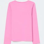 Blusa Manga Longa Hering Kids Com Patch Feminina - Rosa