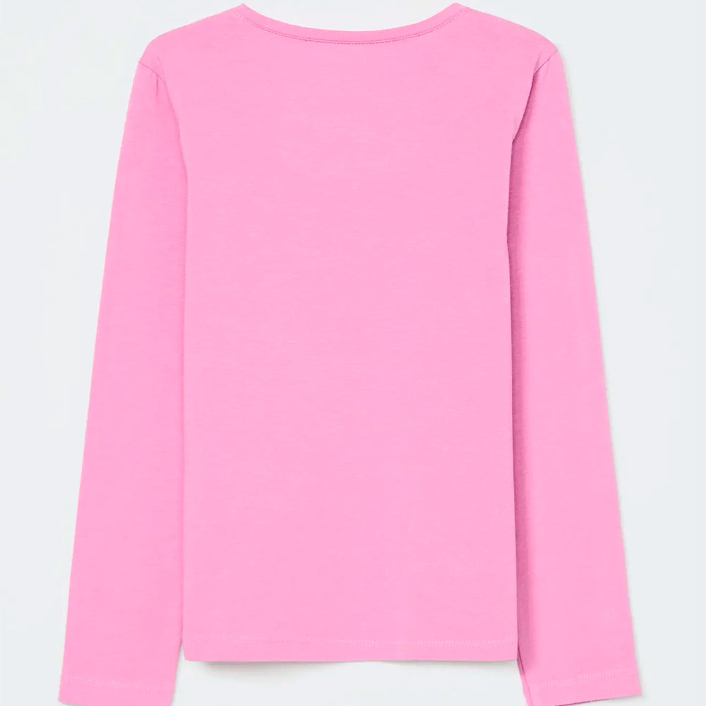 Blusa Manga Longa Hering Kids Com Patch Feminina - Rosa