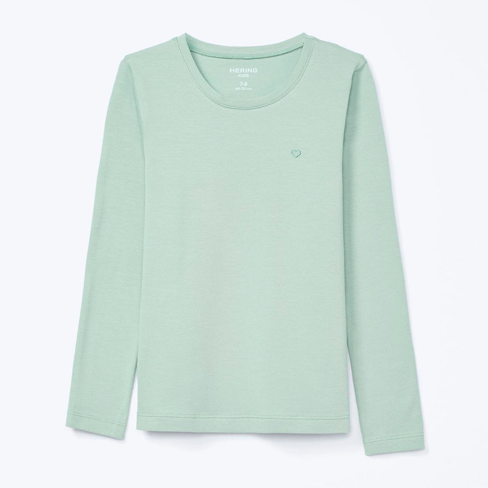Blusa Manga Longa Básica Infantil Hering Verde - Feminina