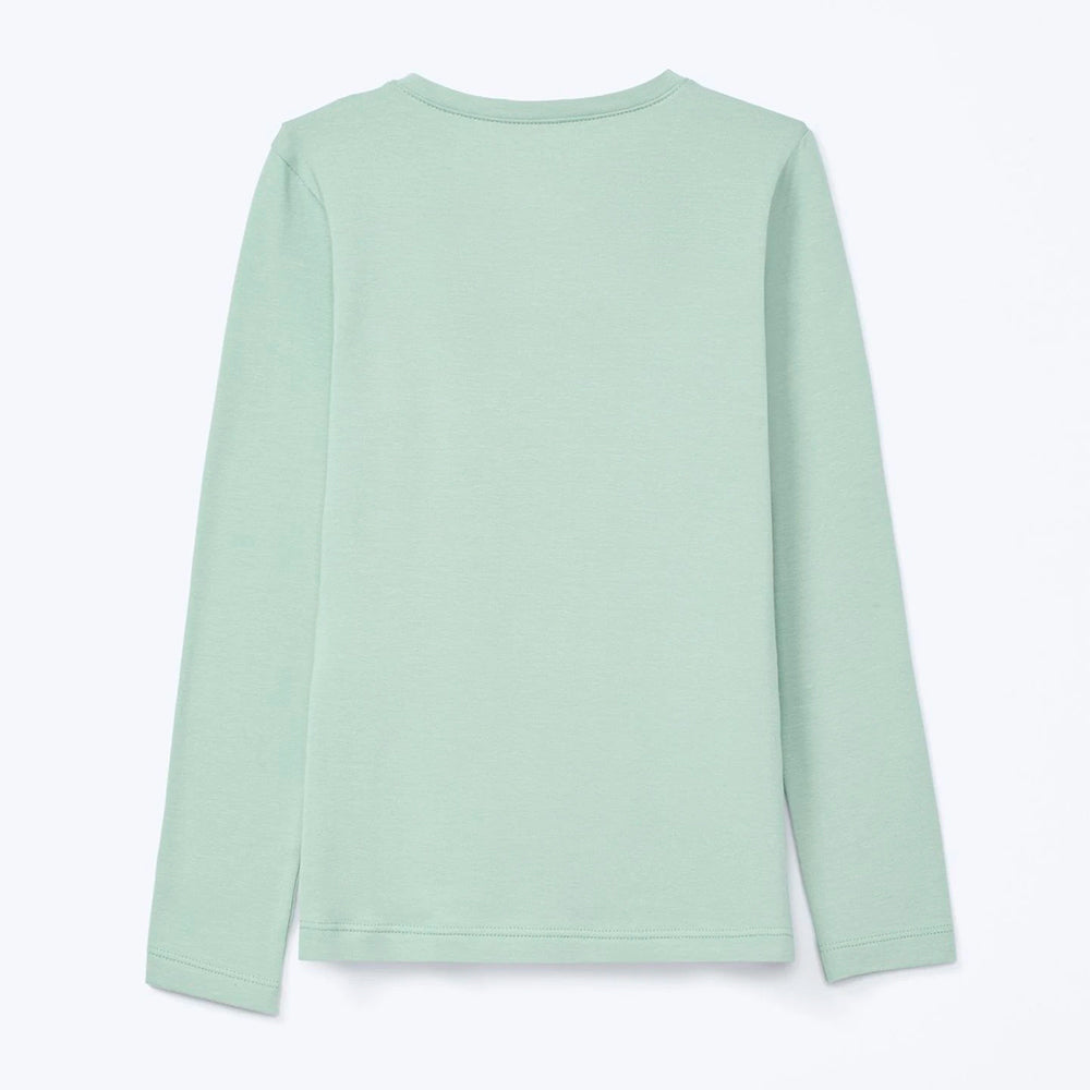 Blusa Manga Longa Básica Infantil Hering Verde - Feminina