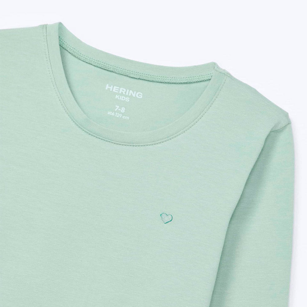 Blusa Manga Longa Básica Infantil Hering Verde - Feminina