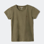 Blusa Básica Manga Curta Slim Com Bordado Coração Hering Kids Feminina - Verde