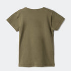 Blusa Básica Manga Curta Slim Com Bordado Coração Hering Kids Feminina - Verde
