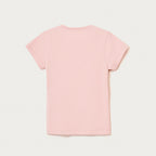 Blusa Básica Manga Curta Slim Com Bordado Coração Hering Kids Feminina - Rosa