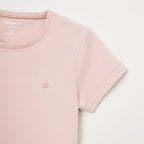 Blusa Básica Manga Curta Slim Com Bordado Coração Hering Kids Feminina - Rosa