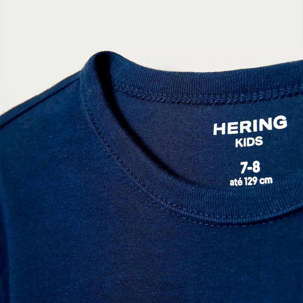 Camiseta Manga Longa Hering Kids Básica Unissex - Azul