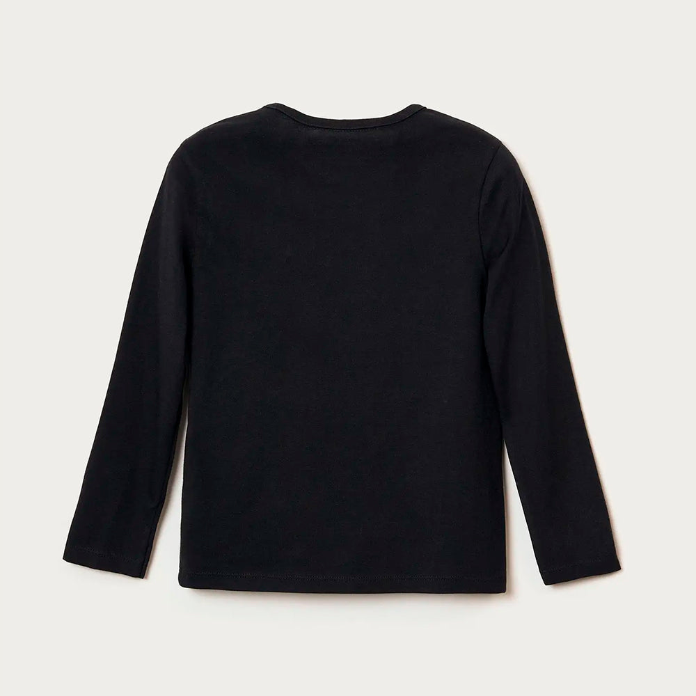 Camiseta Manga Longa Hering Kids Básica Unissex - Preto