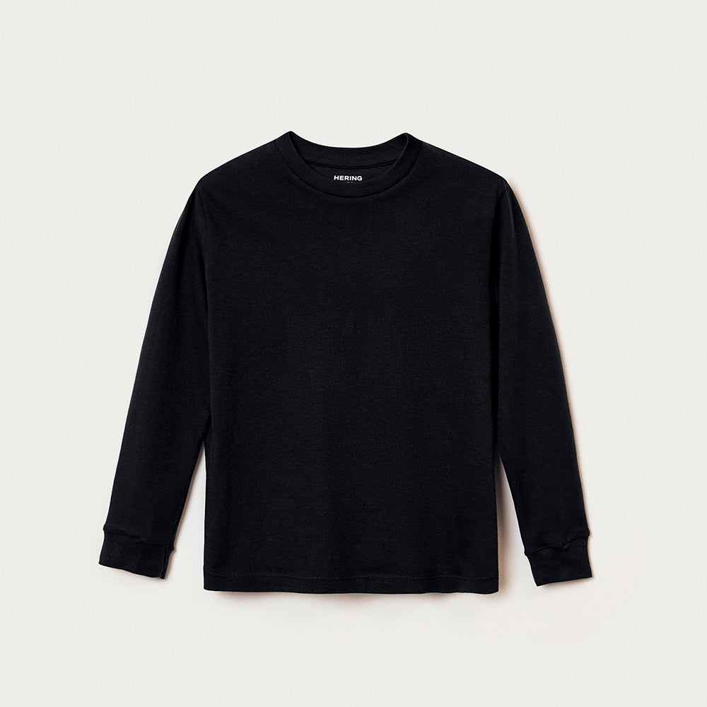 Camiseta Básica Manga Longa Hering Kids Masculina - Preto