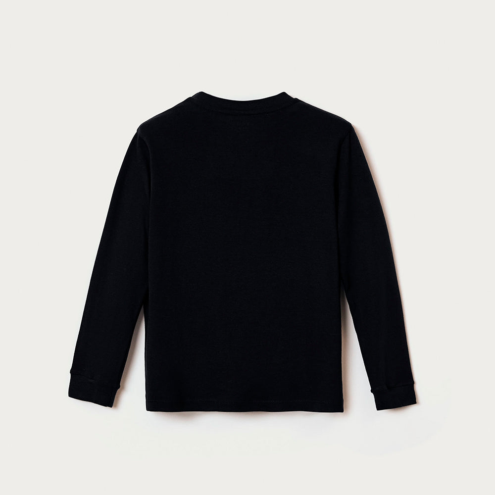 Camiseta Básica Manga Longa Hering Kids Masculina - Preto