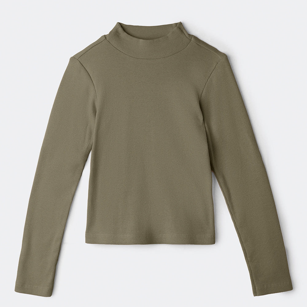 Blusa Manga Longa Com Gola Alta Hering Kids Feminina - Verde