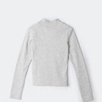 Blusa Básica Manga Longa Com Gola Alta Hering Kids Feminina - Cinza