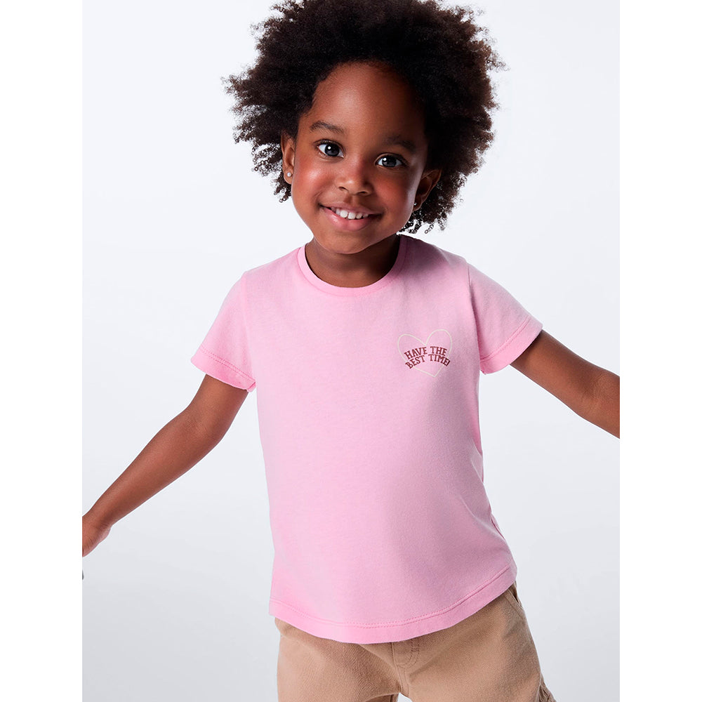 Blusa Manga Curta Toddler Estampada Hering Kids Feminino – Rosa