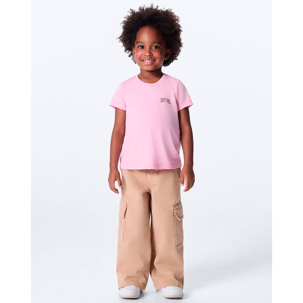 Blusa Manga Curta Toddler Estampada Hering Kids Feminino – Rosa