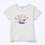 Blusa Manga Curta Toddler Estampada Hering Kids Feminino – Off-White