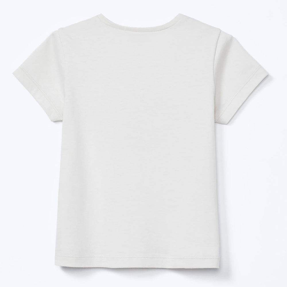 Blusa Manga Curta Toddler Estampada Hering Kids Feminino – Off-White