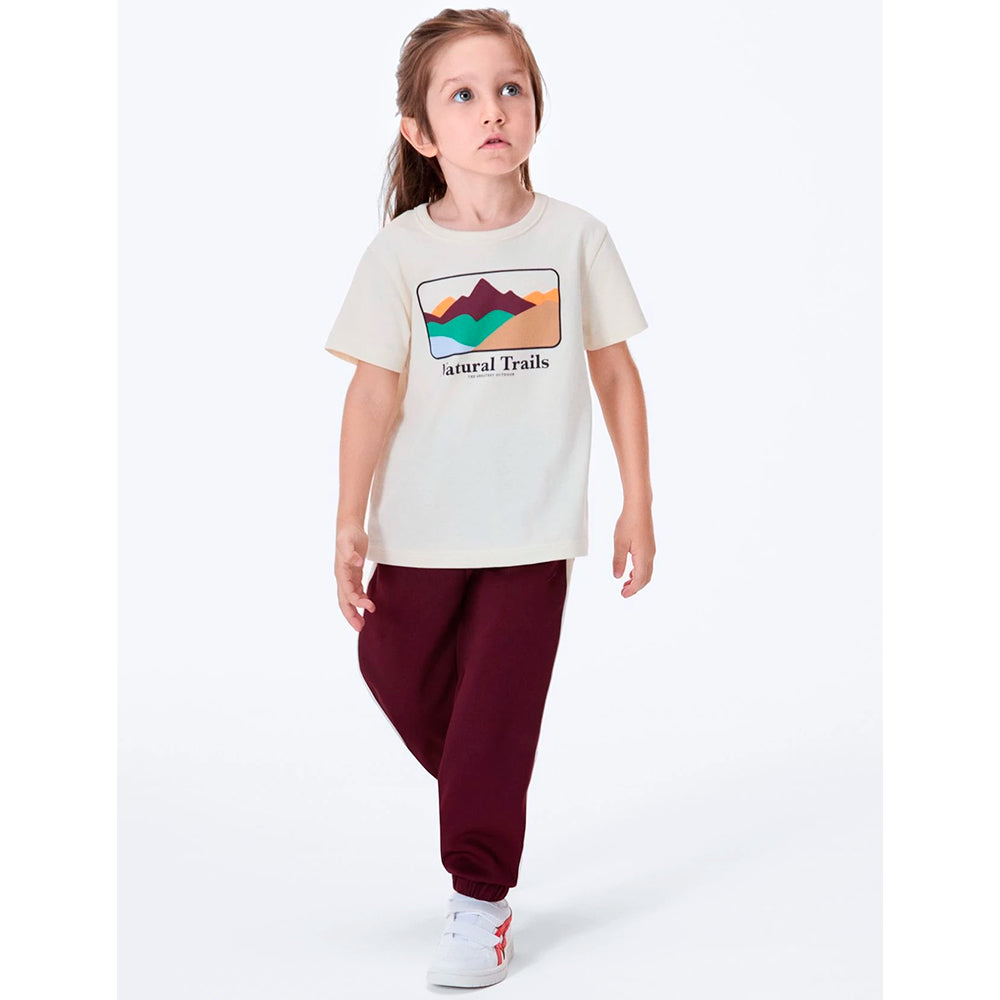 Camiseta Manga Curta Toddler Estampada Hering Kids Masculino – Off-White
