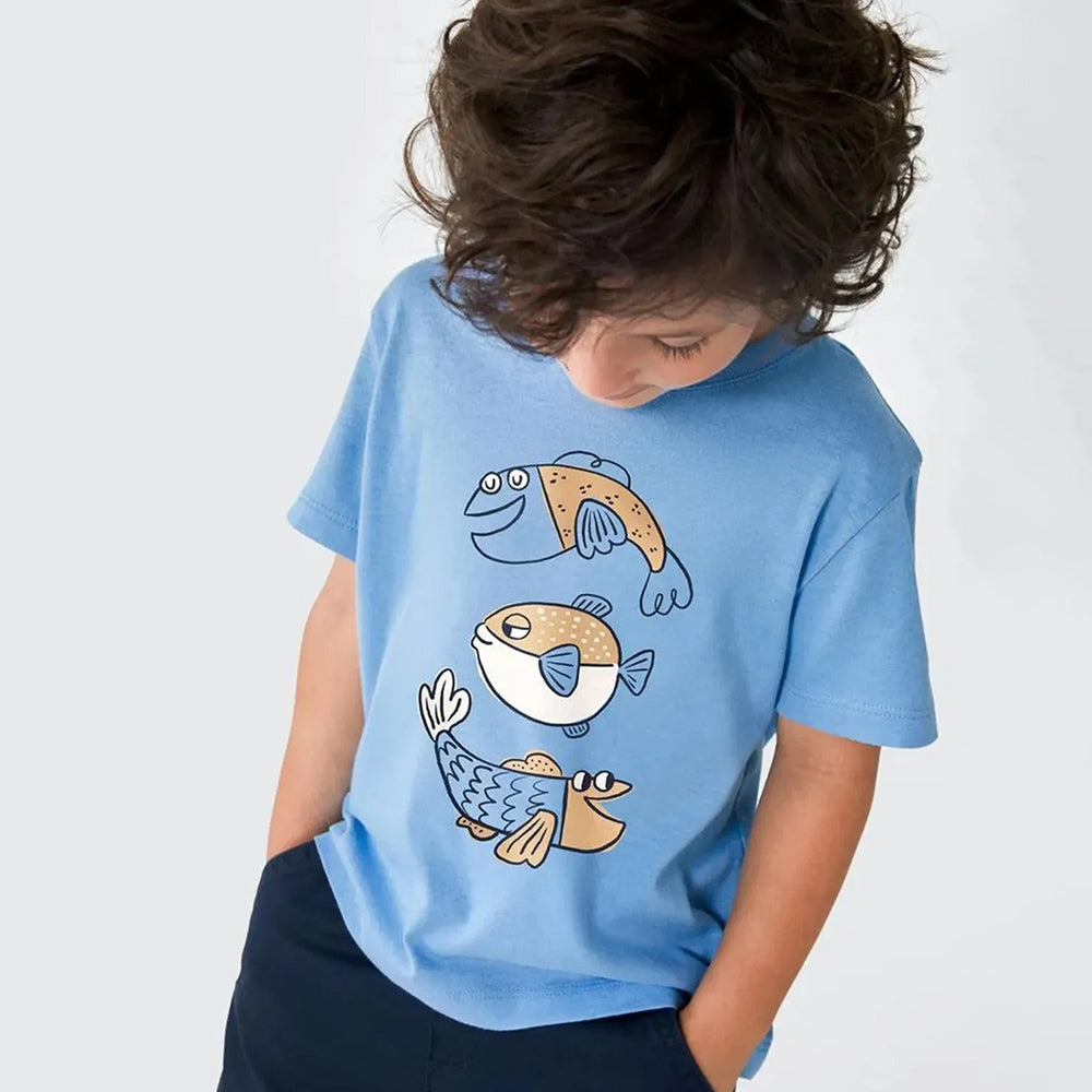 Camiseta com Estampa Toddler Hering Kids Masculino - Azul