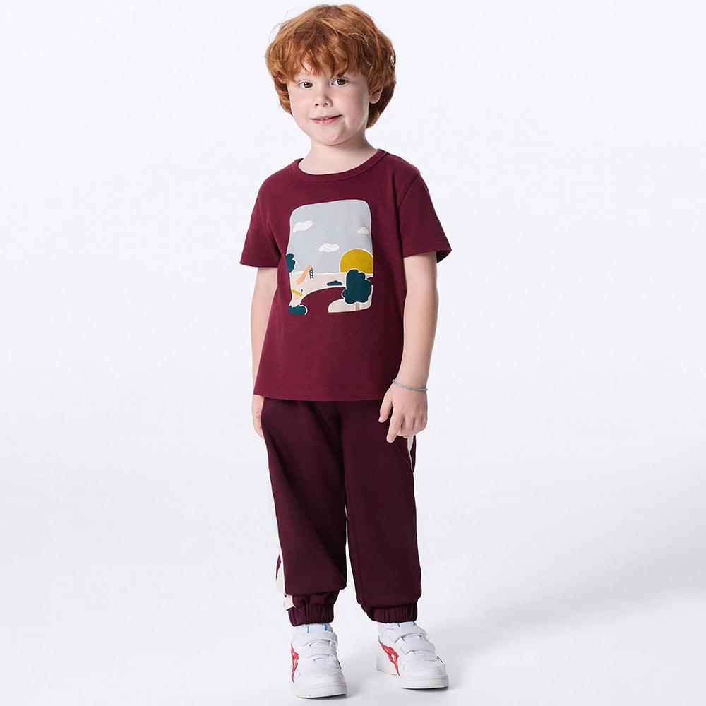 Camiseta com Estampa Toddler Hering Kids Masculino - Vinho
