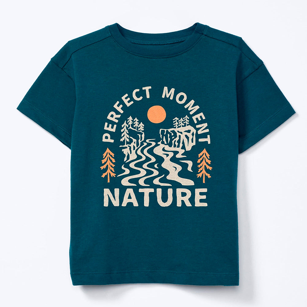 Camiseta Manga Curta Toddler com Estampa Interativa Hering Kids Masculino – Verde