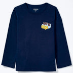 Camiseta Manga Longa Hering Kids Com Estampa Masculina- Azul