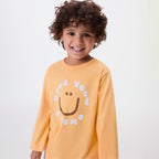 Camiseta Manga Longa Infantil Estampada Laranja Hering – Masculina