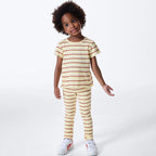 Blusa Manga Curta em Ribana Toddler Hering Kids Feminino - Amarelo