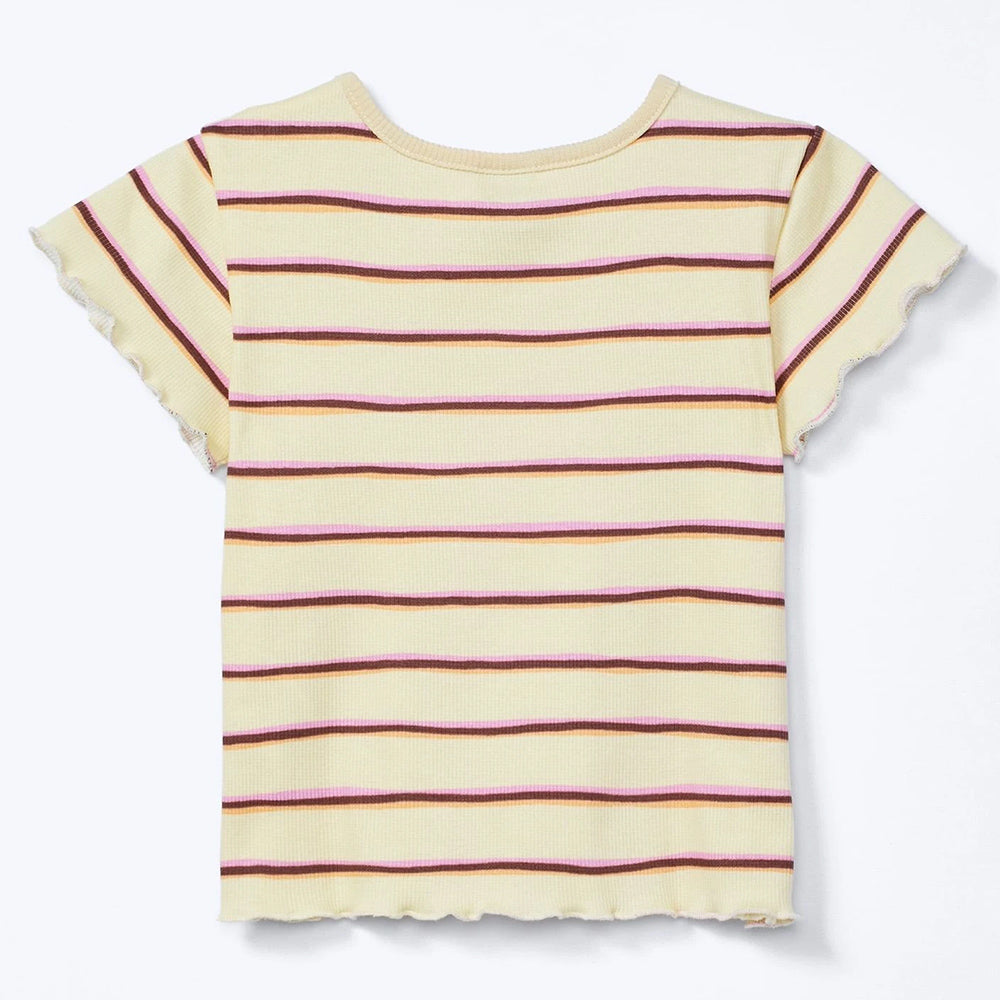 Blusa Manga Curta em Ribana Toddler Hering Kids Feminino - Amarelo
