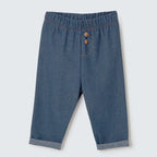 Calça Bebê Unissex Em Moletom Jeans - Azul