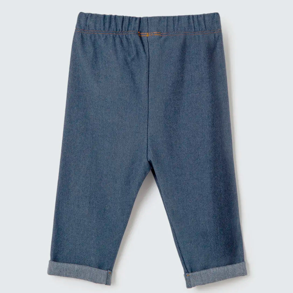 Calça Bebê Unissex Em Moletom Jeans - Azul