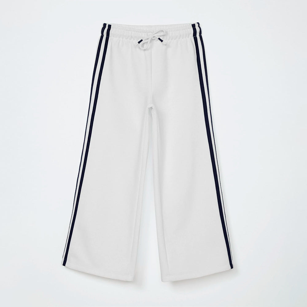 Calça Wide Leg Infantil em Moletom Off White Hering – Feminina