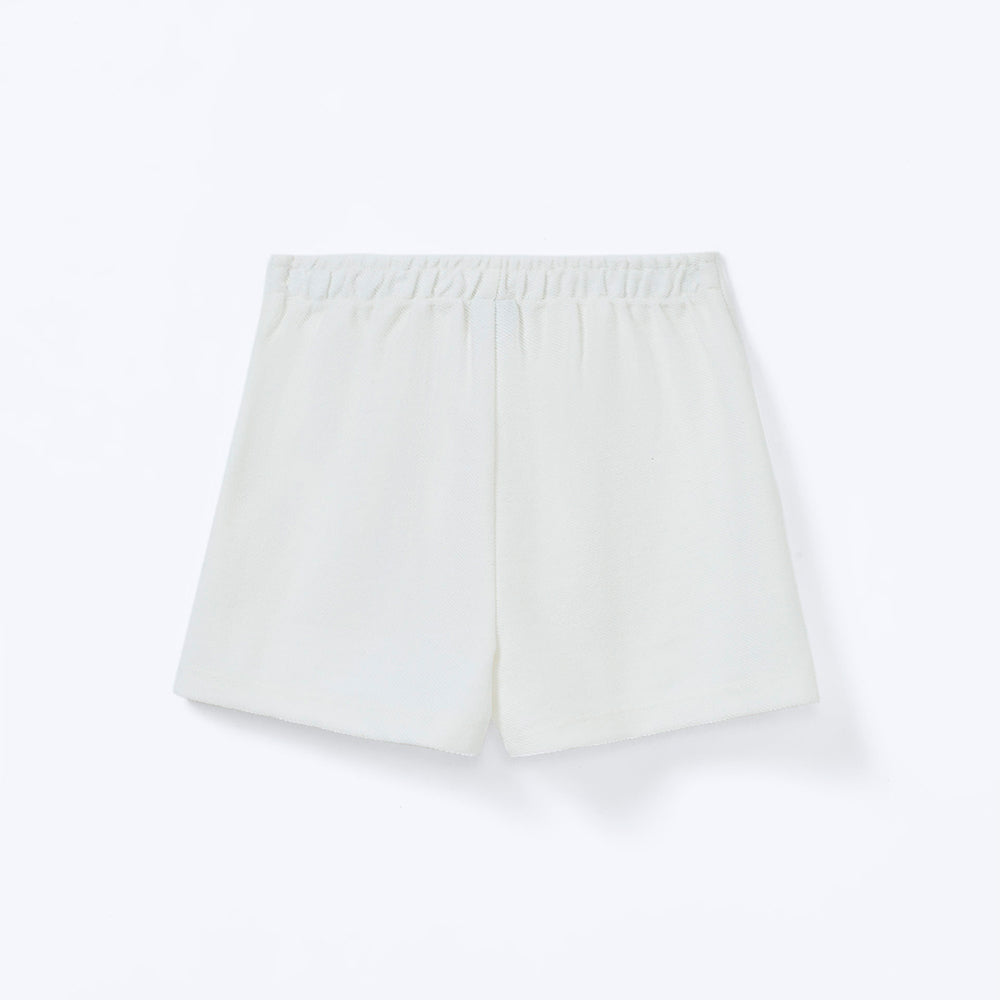 Shorts Saia Tecido Texturizado Hering Kids Feminino – Off-White