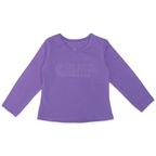 Camiseta Manga Longa Cotton Bordada Lilás Charpey - Feminina