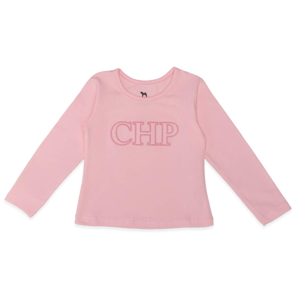 Camiseta Manga Longa Cotton Bordada Rosa Charpey - Feminina