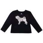 Camiseta Manga Longa Cotton Bordada Lantelouja Preta Charpey - Feminina