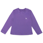 Camiseta Manga Longa Cotton Gola Reta Lilás Charpey - Feminina