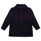 Camisa Polo Manga Longa Malha Waffel Preta Charpey - Masculina