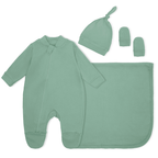 Kit Saída Maternidade Liso Verde Mescla Baby - Masculino